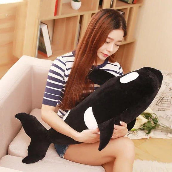 dianhelloya 50/80cm Cute Simulated Whale Fish Plush Toy Soft Stuffed Doll Pillow Cushion 50cm