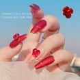 thumbnail image 1 of dianhelloya 5Pcs Nail Art Charm Easy Paste Shining Irregular Shape Nail Design Removable 3D Stacked Rhinestone Summer Nail Red, 1 of 8