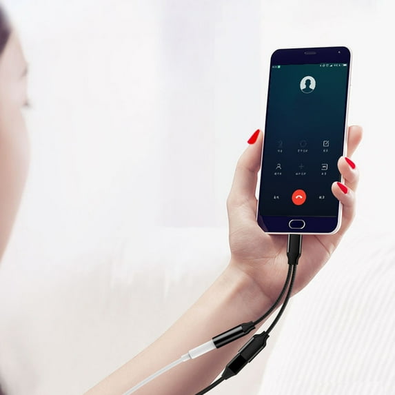 dianhelloya Adapter USB C to 3.5mm AUX Jack Aluminum Alloy Audio Headphone Cable for Music Red