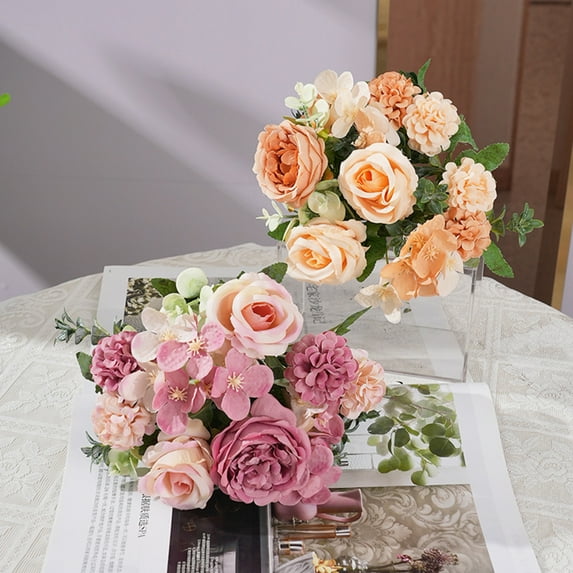 dianhelloya Artificial Flower Realistic Looking Curly Petals Vivid Color Easy Maintenance Simulation Peony Flower Photography Props Yellow