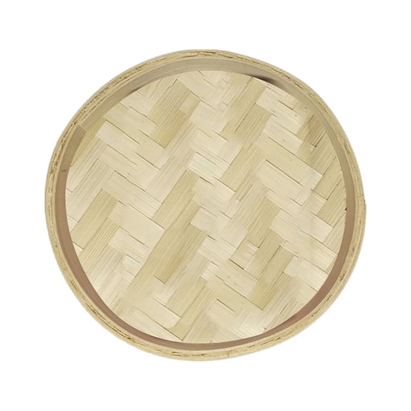 dianhelloya Bamboo Sieve Round Large Capacity Handcraft Multipurpose Handmade Tea Tray for Home