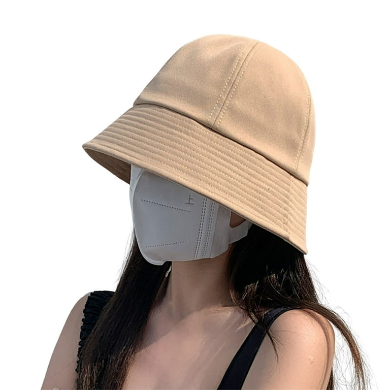 dianhelloya Bucket Hat for Women Wide Brim Round Dome Sunscreen