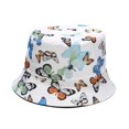 thumbnail image 1 of dianhelloya  Butterfly Print Fisherman Hat Summer Cotton Double-sided Outdoor Bucket Sun Cap Bucket Hat Reversible, 1 of 1
