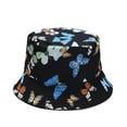 thumbnail image 1 of dianhelloya  Butterfly Print Fisherman Hat Summer Cotton Double-sided Outdoor Bucket Sun Cap Bucket Hat Reversible, 1 of 2