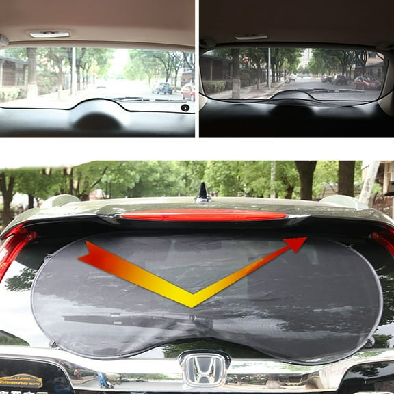 dianhelloya Car Rear Window Sun Visor Shade Cover Shield Sunshade UV Mesh Auto Protector Black