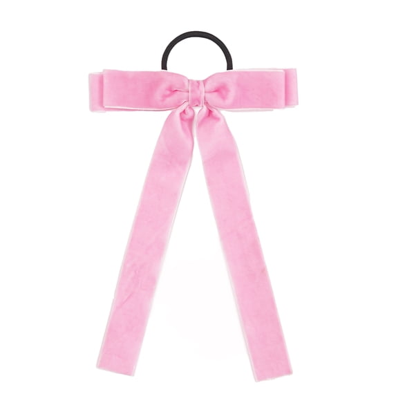 dianhelloya Cute Hair Tie Velvet Bowknot Hair Tie Sweet Elegant Solid Color Hair Accessory for Women Girls High Elastic Soft Hair Rope Perfect for Weddings Pink