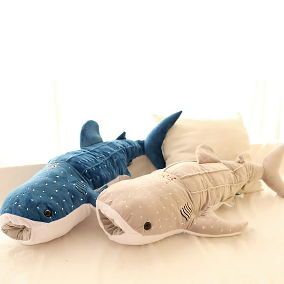 dianhelloya Cute Shark Plush Toy Big Fish Cloth Doll Whale Stuffed Children Birthday Gift Blue
