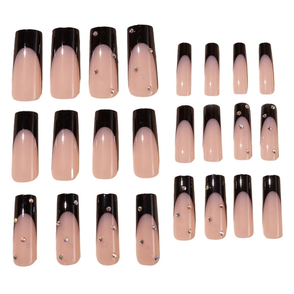 dianhelloya Fake Nails for Women Press on Nails French Acrylic Extra Long with Shiny Diy Manicure Full Cover Long Fake Nails