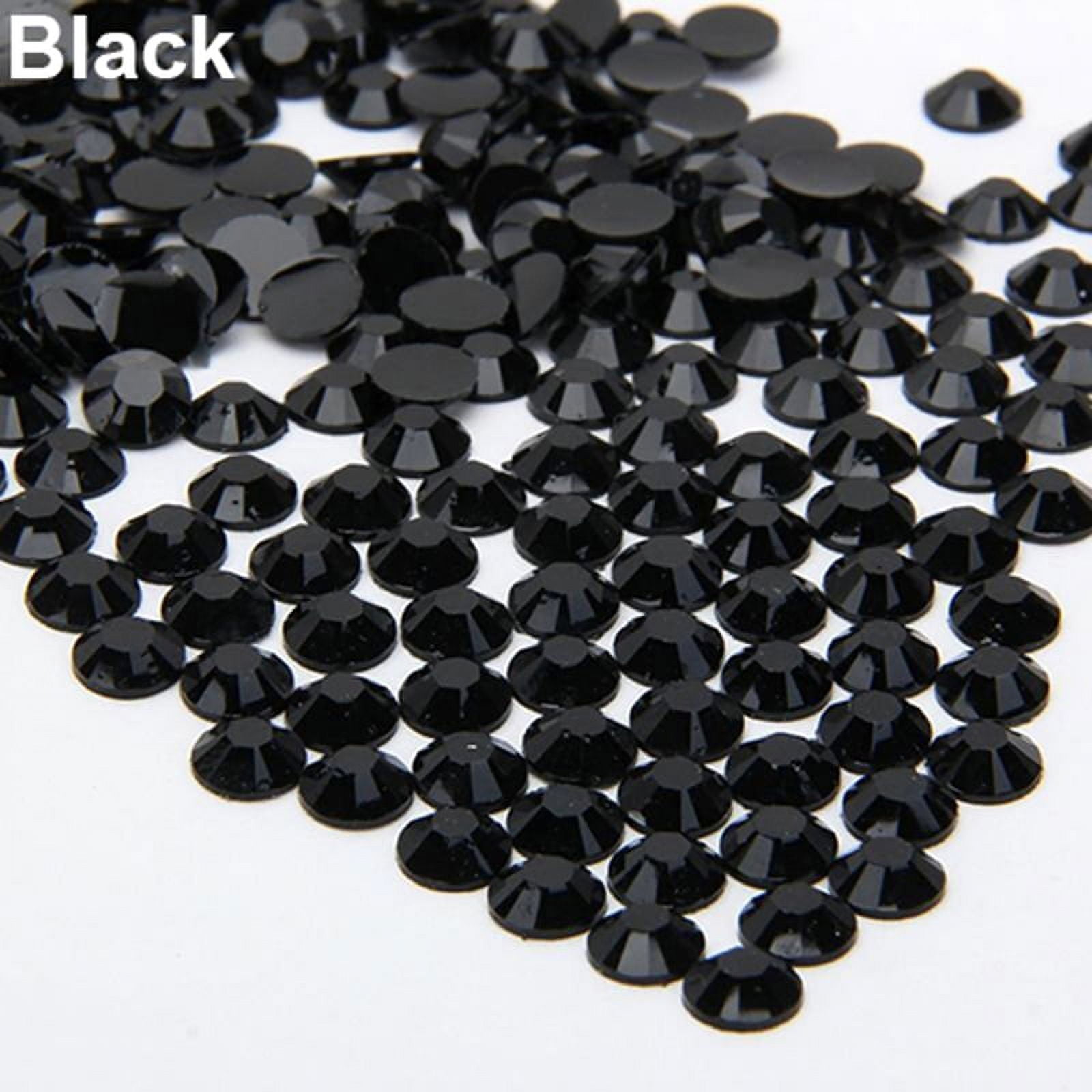 dianhelloya Flat Back Resin Rhinestones Black, 2mm, 3mm, 4mm, 5mm DIY ...