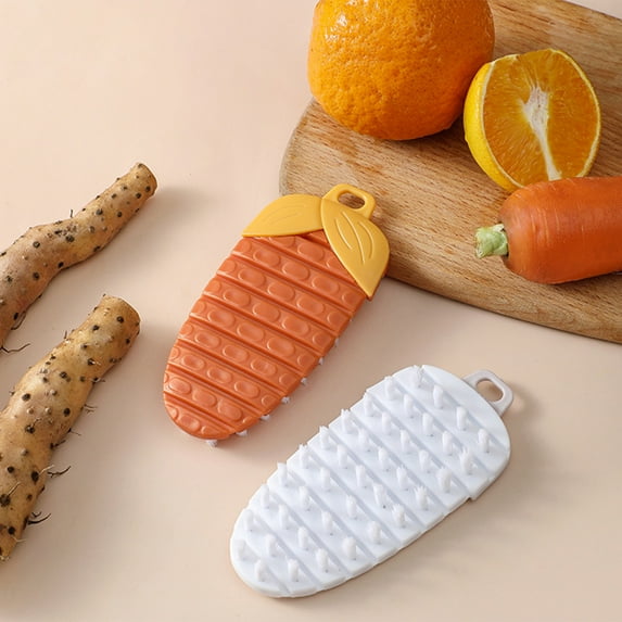dianhelloya Fruit Brush Multifunctional Wide Application Versatile Bendable Portable Restaurant Tool PP Material Flexible Potato Carrot Cleaning Brush for Household (Yellow)