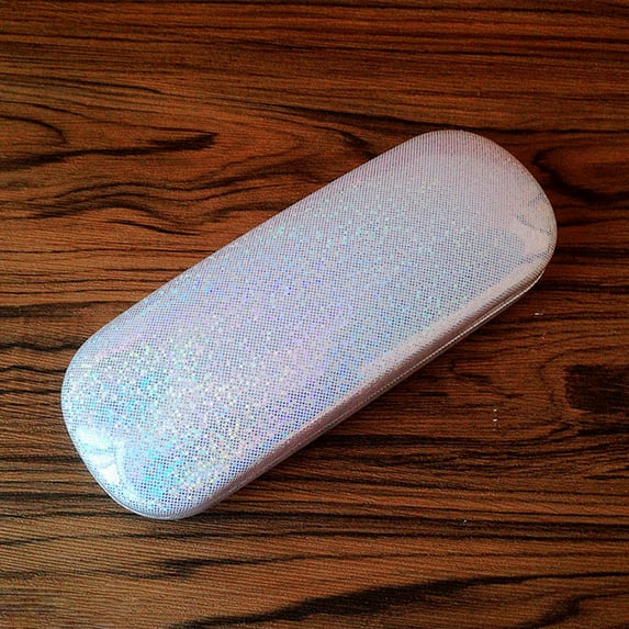 dianhelloya Glasses Case Glitter Anti-pressure Large Capacity Drop-resistant Portable Myopic Presbyopic Glasses Storage Box Daily Supply Black