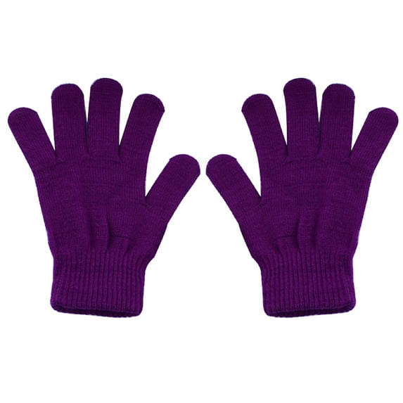 dianhelloya Gloves Solid Color Multi-use Acrylic Unisex Full Finger Warm Mittens for Winter