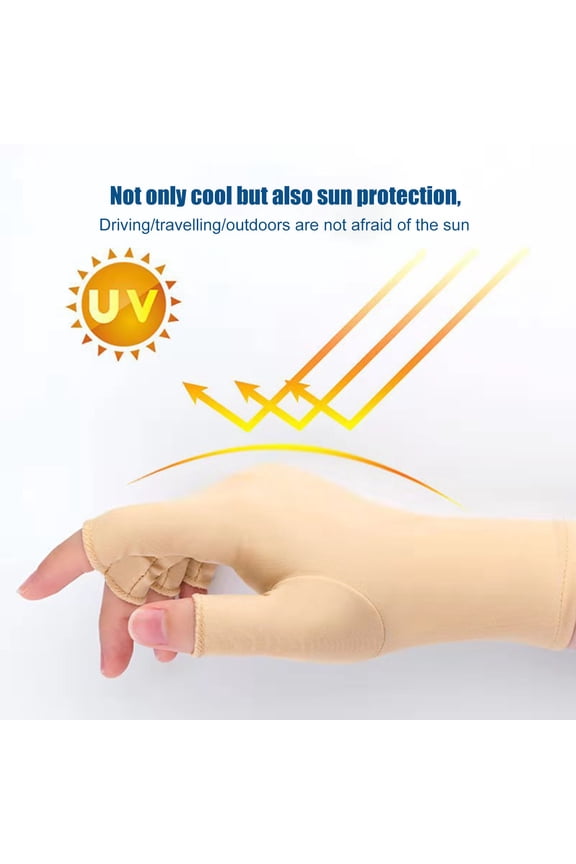 Half Fingers Gloves Super Soft Breathable Stretchy Friendly to Skin Ultra-Thin Block UV Spandex Summer Sunscreen Semi-Finger Riding Gloves B White
