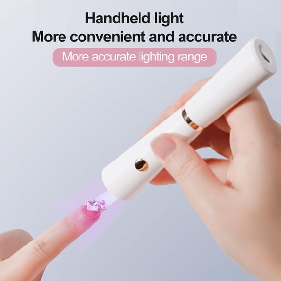 dianhelloya Handheld Nail Lamp Portable 3W LED 25/60S Timing Rechargeable Gel Polish Drying UV LED Nail Light Manicure Dryer Nail Salon Nail Art Tools Pink