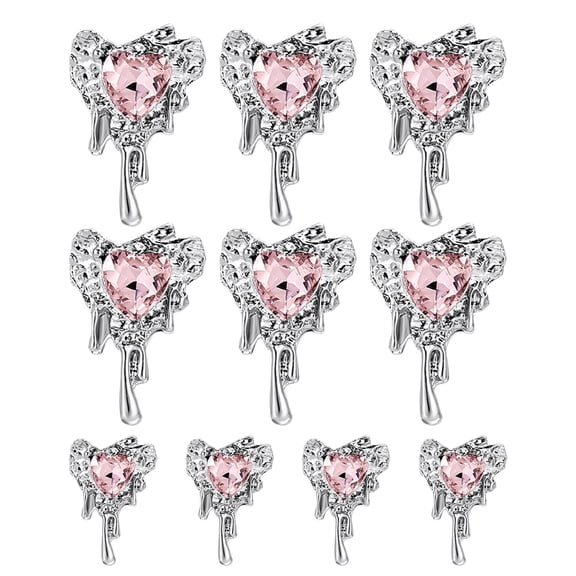dianhelloya Heart-shaped Manicure Nail Decoration 10pcs Diy 3d Heart Charms for Manicure Phone Case Jewelry Fashionable High-quality Nail Accessories for Every