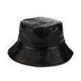 thumbnail image 1 of dianhelloya Hip Hop Unisex Bucket Hat Waterproof Holographic Adjustable Sun Faux Leather Flat Top Fisherman Hat for Daily Outing, 1 of 2