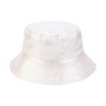 thumbnail image 1 of dianhelloya Hip Hop Unisex Bucket Hat Waterproof Holographic Adjustable Sun Protection Faux Leather Flat Top Fisherman Hat for Daily Outing, 1 of 2