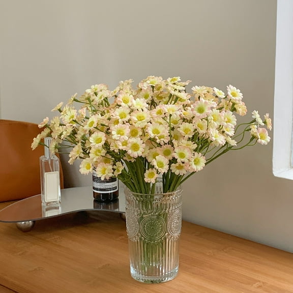 dianhelloya Lifelike Artificial Chamomile Flowers Bouquet - 26cm Realistic Silk Faux Blooms for Home Decor, Weddings, Parties, Reusable Floral Arrangement, Handcrafted Elegance