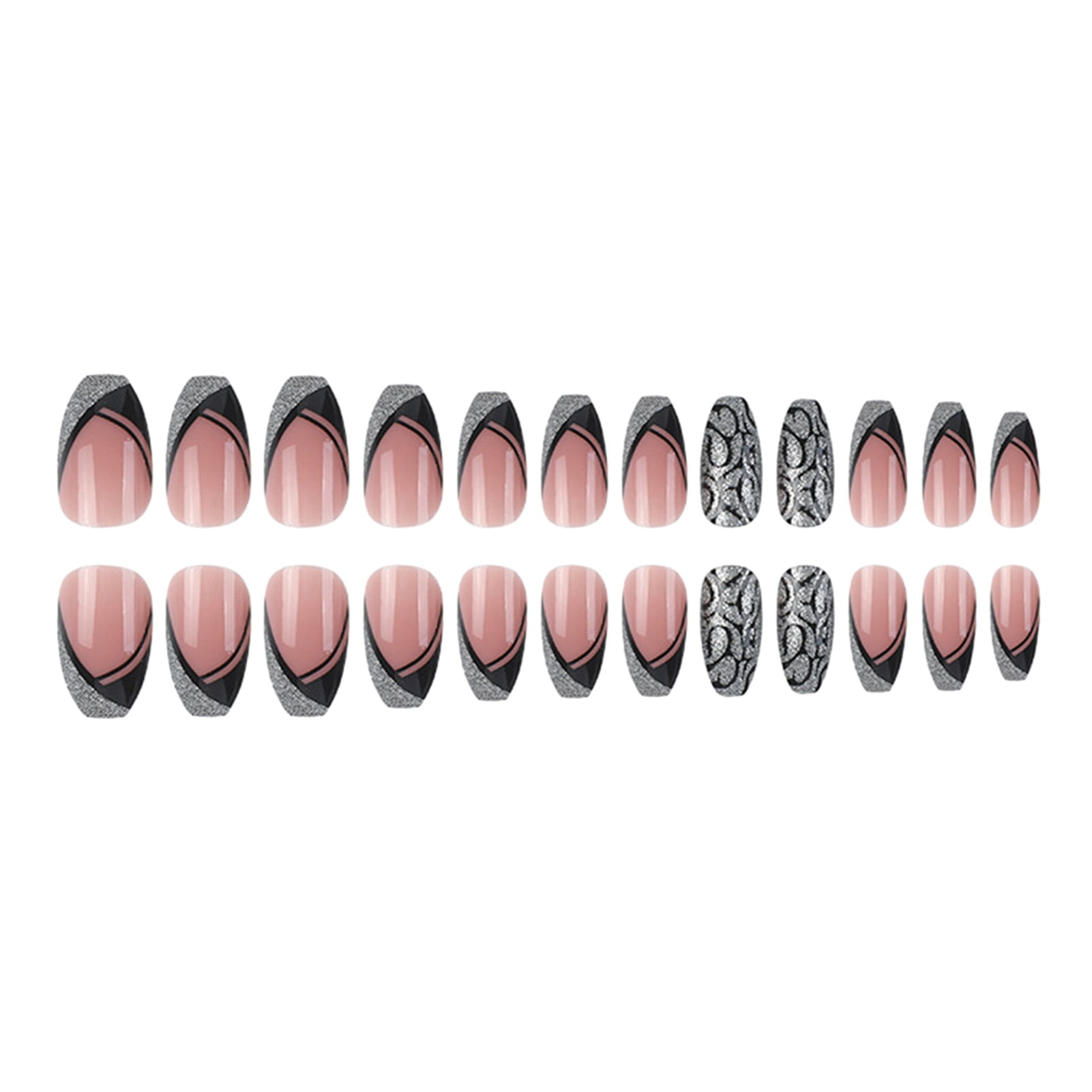 dianhelloya Longlasting Nail Art Stickers 1 Set Wearable False Nails