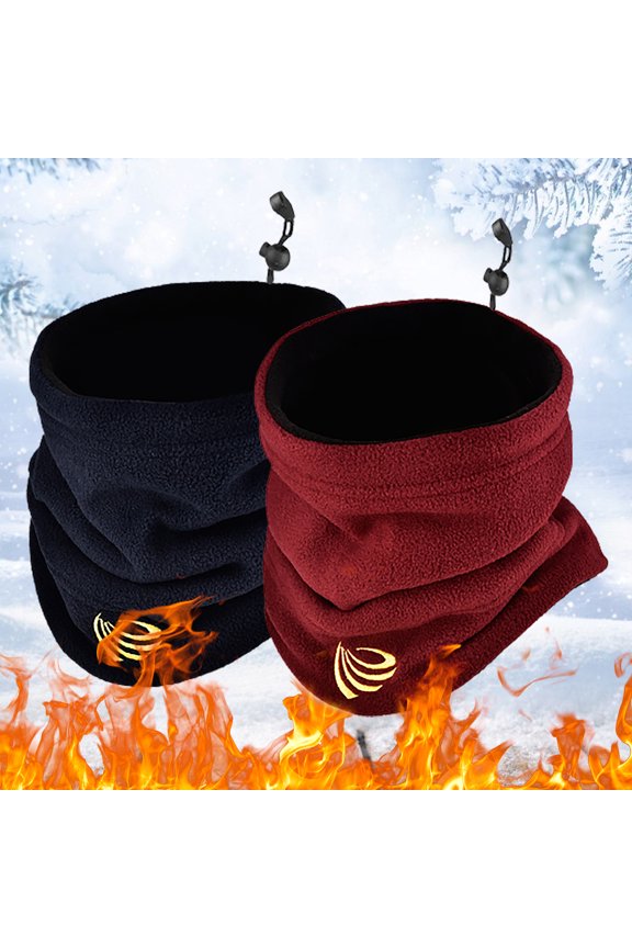 Male Winter Cycling Scarf Drawstring Adjustable Thick Plush Windproof Heat Retention Soft Warm Riding Neck Warp Neck Warmer Winter Accessories Black