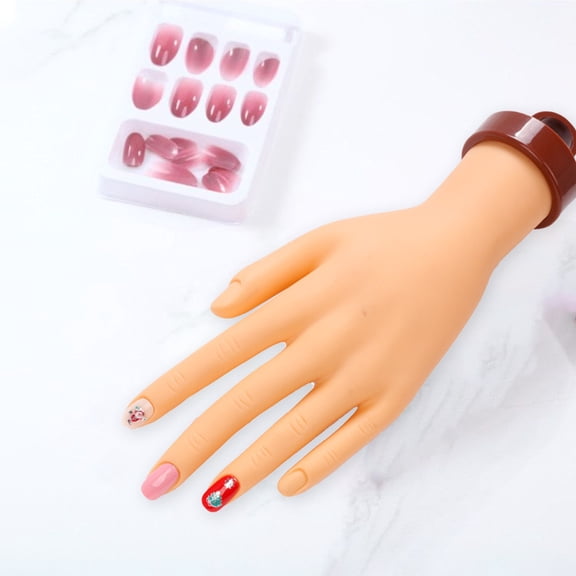 dianhelloya Manicure Practice Hand Model Flexible Realistic Nail Training Hand Model Nail Art Tool Salon Supplies Nude