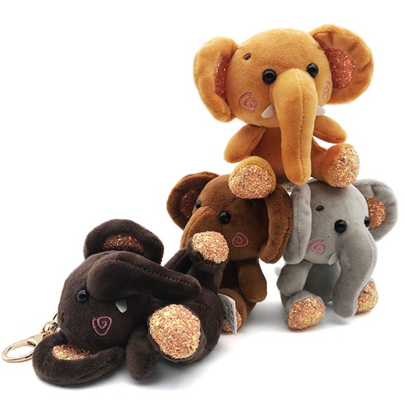 dianhelloya Mini Elephant Plush Stuffed Doll Pendant Keychain Key Chain Holder Bag Decor Coffee