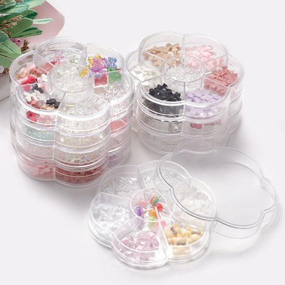 dianhelloya Nail Art Supplies 1 Box Nail Art Decor Three-dimensional Not Falling DIY Rhinestones Bow Bear Mixed Heart Plum Blossom Plate Nail Ornament Nail Salon Supply