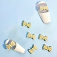 thumbnail image 1 of dianhelloya Nail Art Supplies 10Pcs Nail Art Jewelries 3D Bow Shape Rhinestones Sparkling Faux Pearls Nail Charms Decoration for Nail Salon (B), 1 of 8