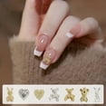 thumbnail image 1 of dianhelloya Nail Art Supplies 10Pcs Nail Ornament Gloss Non-falling Three-dimensional DIY Stunning Visual Effect Heart Bow Bear Bunny Nail Alloy Decor Nail Salon Supply, 1 of 8