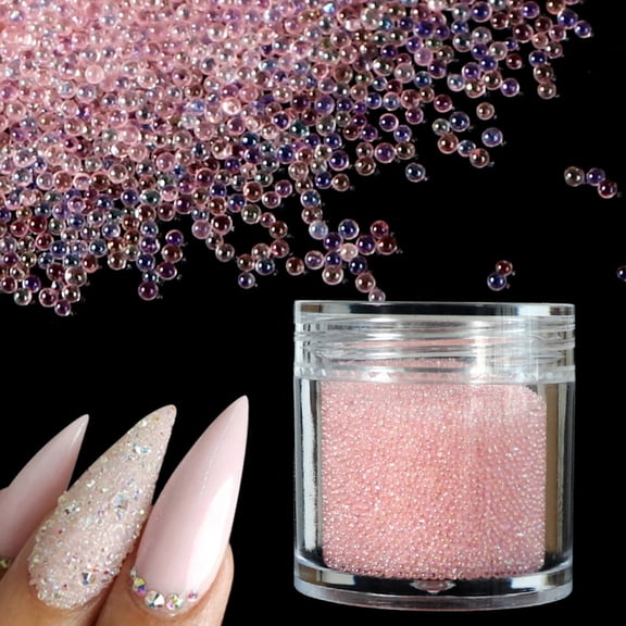 dianhelloya Nail Art Supplies 10ml Nail Art Beads No Hole Fine Texture Bright Color Paste Easily Bubble Glass Beads DIY Nail Charms for Nail Salon (J)