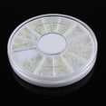 thumbnail image 1 of dianhelloya Nail Art Supplies 3 Sizes Nail Art Wheel White Faux Pearl Nail Decorations DIY Decal Manicure Tool, 1 of 6