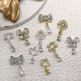 thumbnail image 1 of dianhelloya Nail Art Supplies 3Pcs Nail Charms Sparkling Stunning Visual Effect Ultra-Light Creative Shape Wide Application DIY Alloy Shiny Bow-knot Rhinestone Nail Art Decorations Crafts for Nail, 1 of 8