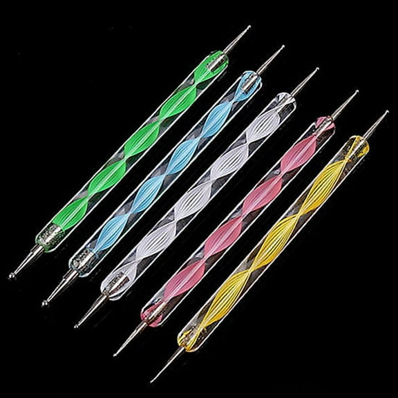 dianhelloya Nail Art Supplies 5 Pcs Double Ends Dotting Marbleizing Painting Tool Nail Art Dot Manicure Polish DIY