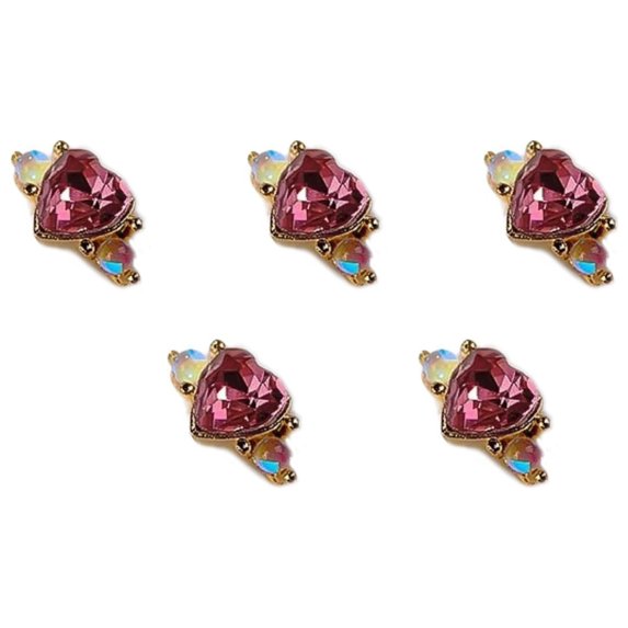 dianhelloya Nail Art Supplies 5Pcs Nail Rhinestone Shining Stunning Visual Effect Three-dimensional Non-falling DIY High Gloss Dazzling Nail Alloy Ornament Manicure Design Nail Supplies