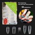 thumbnail image 1 of dianhelloya Nail Art Supplies 96Pcs/Box Seamless Nail Tips Ladder Shape Ultra Thin Water Drop Fold Transparent Frosted Tip for Manicure, 1 of 8