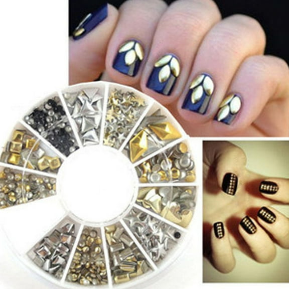 dianhelloya Nail Art Supplies Colorful Shiny Nail Art Decoration Wheel Colorful Star DIY Manicure Accessory