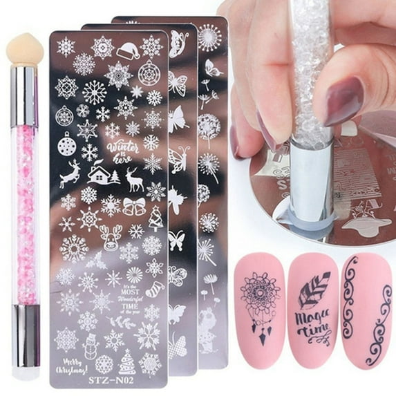 dianhelloya Nail Art Supplies Double-Sided Head Stamper Polishing Painting Drawing Manicure Nail Art Pen Tool