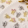 thumbnail image 1 of dianhelloya Nail Art Supplies Nail Art Charm 3D Mini Luxury Metal DIY Nail Accessories Cubic Zirconia Embedded Bowknot Nail Decoration for Nail Salon, 1 of 8