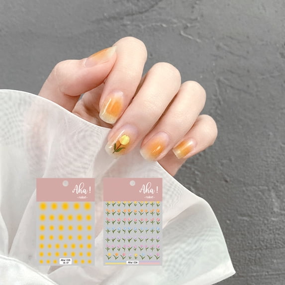 dianhelloya Nail Sticker Self Adhesive Strong Stickiness Vivid Color Non-fading Fingernail Adhesive Sticker Decor Nail Art Ornament H