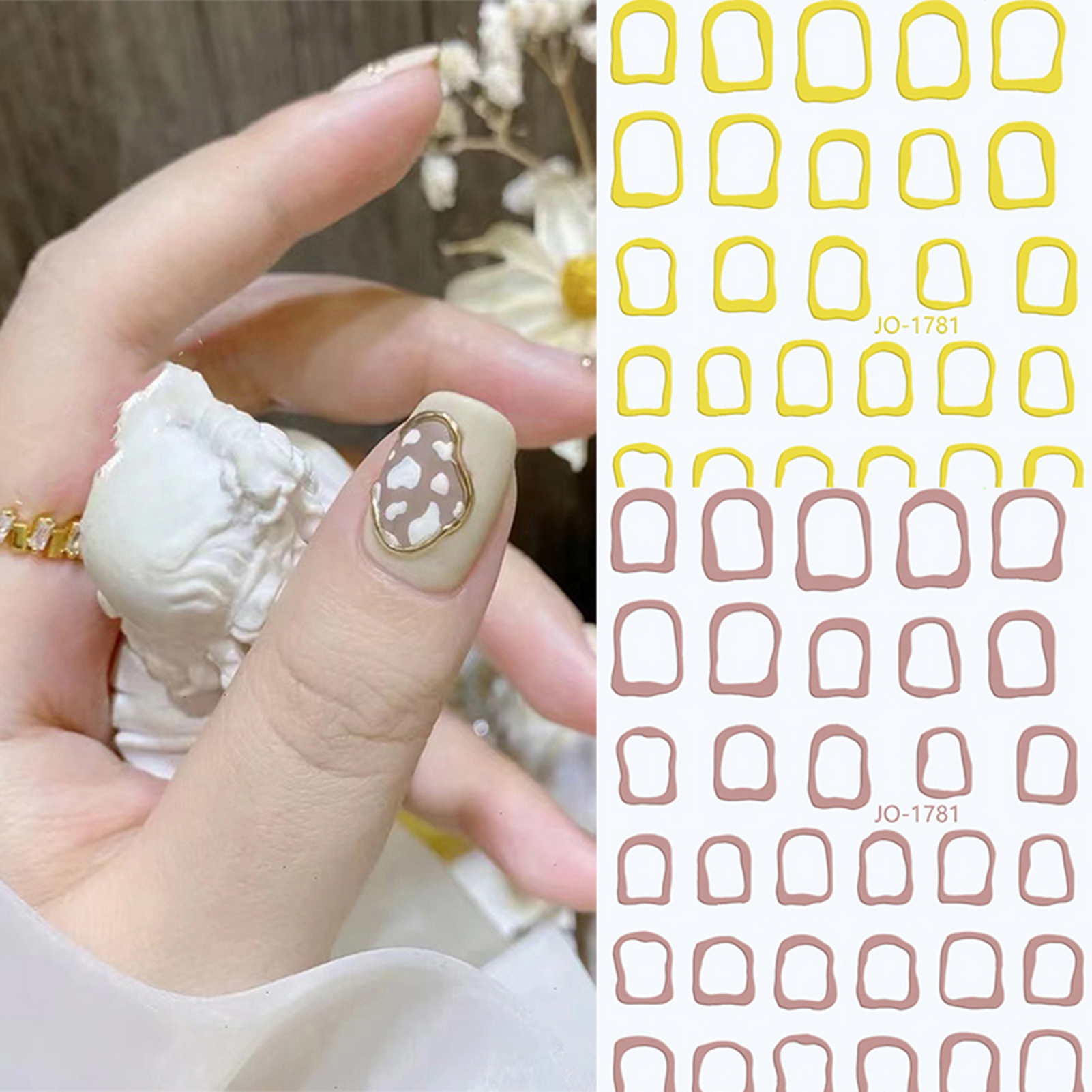 Sticker Paper Nail dianhelloya Nail Sticker Vivid Color Strong Stickiness Frame Decorative ...