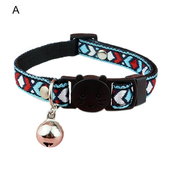 dianhelloya Pet Necklace Colorful Grids Pattern Anti-suffocation Fine Workmanship Breakaway Pet Cats Collars with Bell for Valentines Day