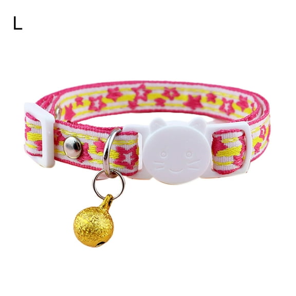 dianhelloya Pet Necklace Colorful Grids Pattern Anti-suffocation Fine Workmanship Breakaway Pet Cats Collars with Bell for Valentines Day