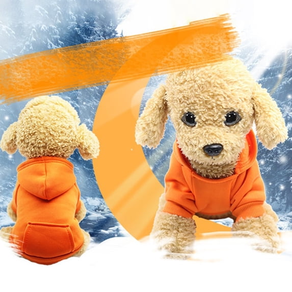 dianhelloya Puppy Pet Hooded Sweatshirt Autumn Winter Two-legged Pocket Cat Dog Clothes Pink