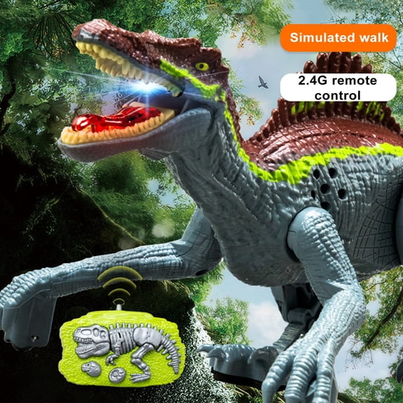 dianhelloya Rc Dinosaur Toy with Sensing Multi-functional Remote Control Dinosaur Toy Rc Dinosaur Toy Simulated Walking Spinosaurus Model Remote Control Early Grey