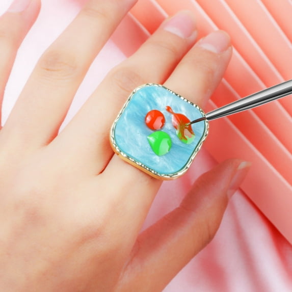 dianhelloya Ring Nail Coloring Palette Imitation Shell Easy to Use Beautiful Colors Manicure Tool Coloring Palette Blue D