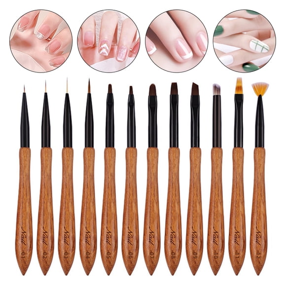 dianhelloya Sandalwood Nail Art Brush Japanese-style Ergonomic Handle Design Eco-friendly Classic Nail Art Brush D