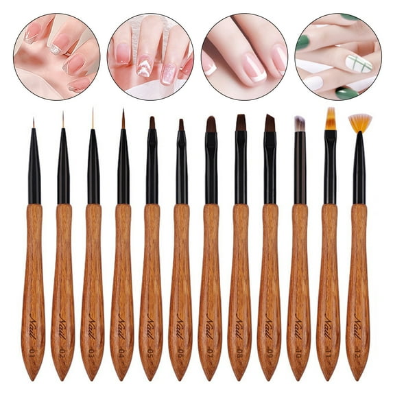dianhelloya Sandalwood Nail Art Brush Japanese-style Ergonomic Handle Design Eco-friendly Classic Nail Art Brush L