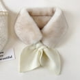 thumbnail image 1 of dianhelloya Thickened Warm Wide Noble Thermal Scarf Female Autumn Winter Imitation Rabbit Fur Scarf Grey, 1 of 8