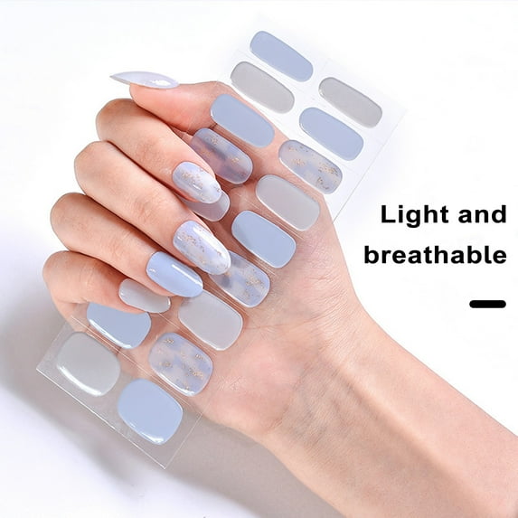 dianhelloya UV 3D Nail Sticker Full Color Trace-less Gel Material Beautiful Lightweight Nail Patch for All-Day Comfort B