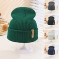 thumbnail image 1 of dianhelloya Unisex Winter Hat Thick Knitted Elastic Warm Solid Color No Brim Anti-slip Soft Windproof Women Men Cap Outdoor Beanie Green, 1 of 8